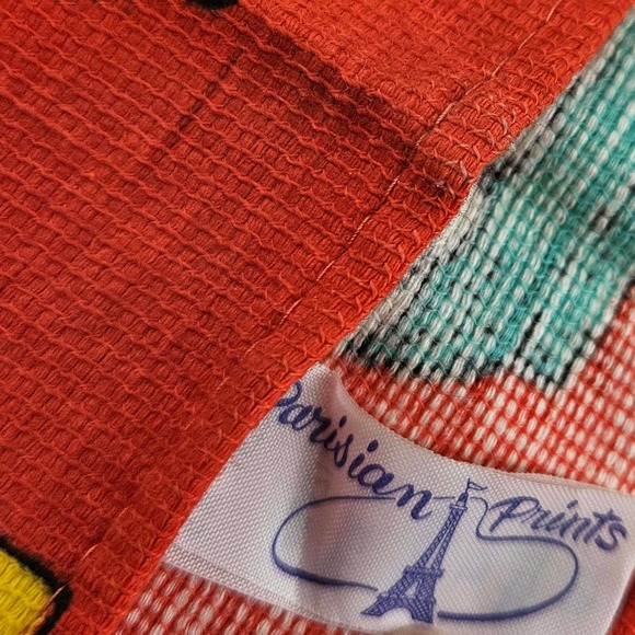 Set of 2 Parisian Prints kitchen tea Towels tomato red collection of lamps new - Picture 3 of 4